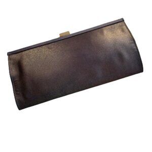 Brown Gold Sparkle Clutch Purse Bag Gold Clasp Cocktail Formal